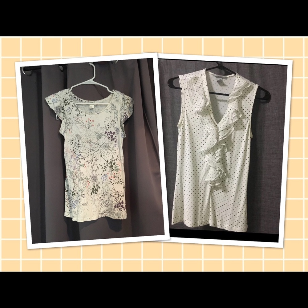 H and M shirts size xs. White dots and floral